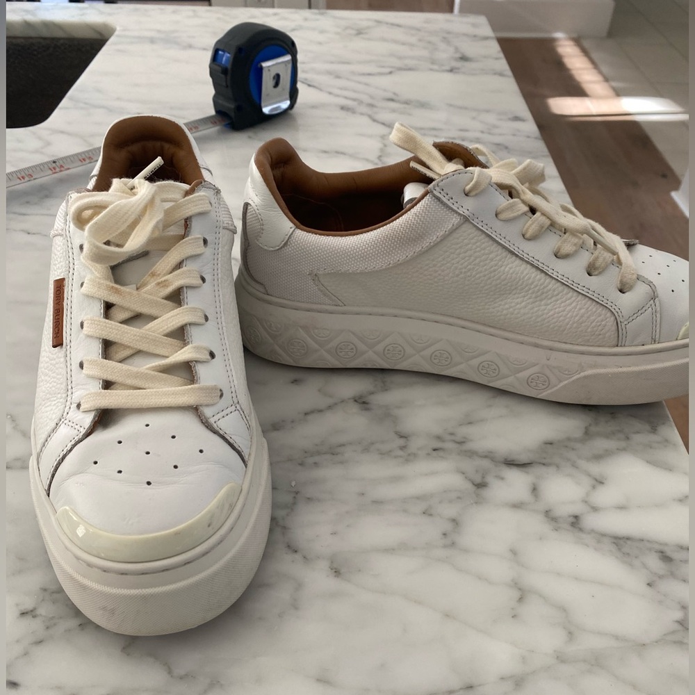 Tory Burch Ladybug White Leather Sneakers size 8.5